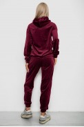 Спортивний костюм жіночий велюровий, колір бордовий, 241R1530-5 - фото № 3