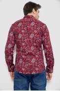Сорочка чоловіча з принтом, колір бордовий, 186R2017 - фото № 3