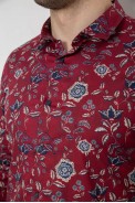 Сорочка чоловіча з принтом, колір бордовий, 186R2017 - фото № 4