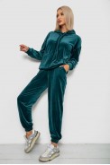 Спортивний костюм жіночий велюровий, колір зелений, 241R1530-5 - фото № 2