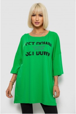 Футболка женская с принтом, цвет зеленый, 244R3012-5