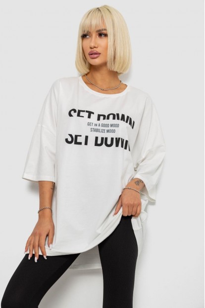 Футболка женская с принтом, цвет молочный, 244R3012-5