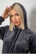 Спортивний костюм жіночий велюровий, колір сірий, 241R1530-5 - фото № 4