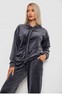 Спортивний костюм жіночий велюровий, колір сірий, 241R1530-5 - фото № 1