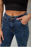 Джинси жіночі однотонні Skinny, колір синій, 244R1268 - фото № 4