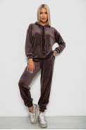 Спортивний костюм жіночий велюровий, колір мокко, 241R1530-5 - фото № 0