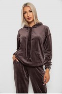 Спортивний костюм жіночий велюровий, колір мокко, 241R1530-5 - фото № 1