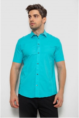 Рубашка мужская однотонная  -уценка, цвет бирюзовый, 214R7005-U-8