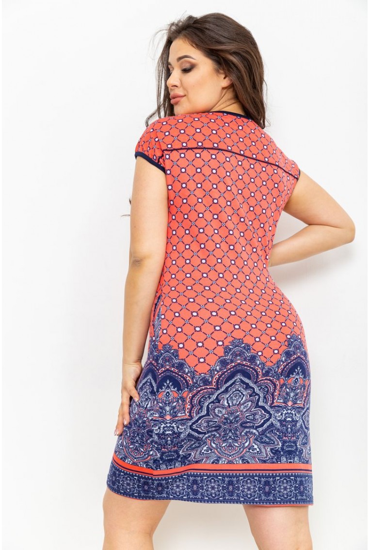 Купити Сукня жіноча повсякденна, колір кораловий, 219RT-327 - Фото №4