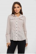 Сорочка жіноча однотонна  -уцінка, колір світло-бежевий, 230R068-8-U-37 - фото № 0