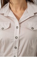 Сорочка жіноча однотонна  -уцінка, колір світло-бежевий, 230R068-8-U-38 - фото № 4