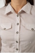 Рубашка женская однотонная  -уценка, цвет светло-бежевый, 230R068-6-U-2 - фото № 4