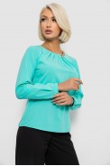 Блуза однотонна, колір м'ятний, 230R306 - фото № 2