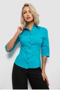 Сорочка жіноча однотонна  -уцінка, колір бірюзовий, 230R068-5-U-51 - фото № 0
