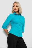 Сорочка жіноча однотонна  -уцінка, колір бірюзовий, 230R068-5-U-51 - фото № 2