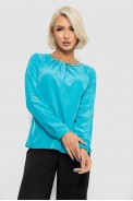 Блуза однотонна, колір блакитний, 230R306 - фото № 0