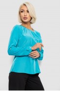Блуза однотонна, колір блакитний, 230R306 - фото № 2