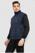 Жилет чоловічий однотонний утеплений, колір синій, 244RF2-2 - фото № 2