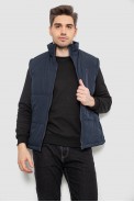 Жилет чоловічий однотонний утеплений, колір синій, 244RF2-2 - фото № 4
