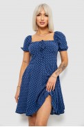 Сукня жіноча в горошок софт, колір синій, 257R811-1 - фото № 0