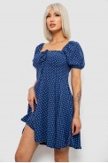 Сукня жіноча в горошок софт, колір синій, 257R811-1 - фото № 2