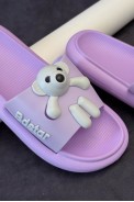 Шлепанцы женские с аппликацией, цвет сиреневый, 243R5028-2 - фото № 1