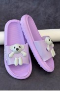 Шлепанцы женские с аппликацией, цвет сиреневый, 243R5028-2 - фото № 2