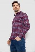 Рубашка мужская в клетку с принтом, цвет бордовый, 186R6917-10 - фото № 2