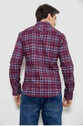 Рубашка мужская в клетку с принтом, цвет бордовый, 186R6917-10 - фото № 3