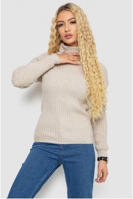 Гольф жіночий однотонний  -уцінка, колір світло-бежевий, 244RS-2302-U