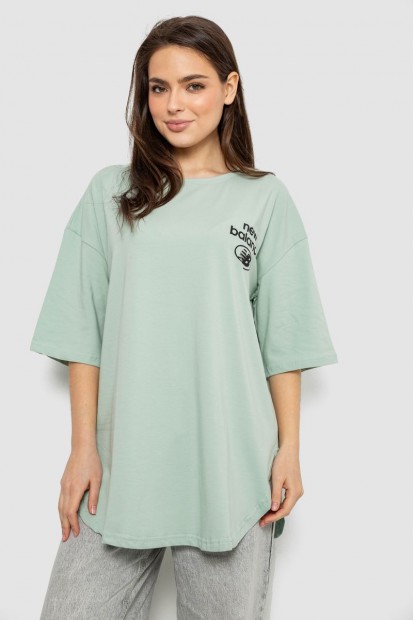 Футболка жіноча з принтом, колір світло-оливковий, 244R2030