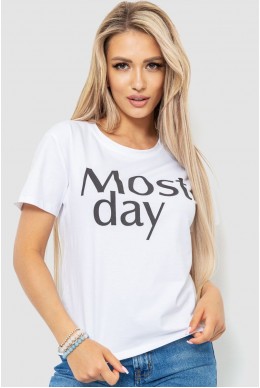 Футболка жіноча з принтом  -уцінка, колір білий, 221R3011-U-15