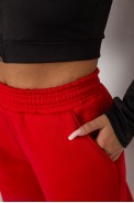 Спортивные штаны женские на флисе  -уценка, цвет красный, 238R57828-U-44 оптом - фото № 4