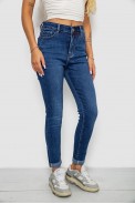 Джинси жіночі однотонні Skinny, колір синій, 244R6672 - фото № 2
