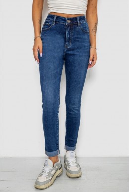 Джинси жіночі однотонні Skinny, колір синій, 244R6672