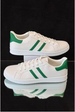 Кеди чоловічі, колір біло-зелений, 248RR229