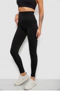 Лосини жіночі однотонні з принтом, колір чорний, 214R933 оптом - фото № 2