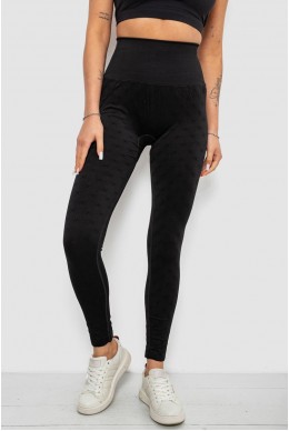 Лосини жіночі однотонні з принтом, колір чорний, 214R933