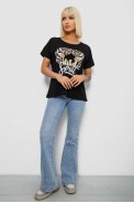 Футболка женская с принтом, цвет черный, 244R2065 - фото № 1
