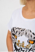 Футболка женская с принтом, цвет белый, 244R2065 - фото № 4