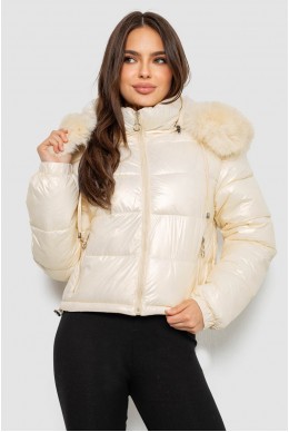 Куртка женская демисезонная короткая, цвет бежевый, 244R23-9