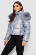 Куртка женская демисезонная короткая, цвет голубой, 244R23-9 - фото № 3