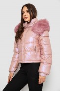 Куртка женская демисезонная короткая, цвет розовый, 244R23-9 - фото № 3