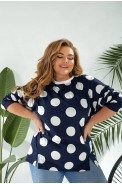 Світшот жіночий в горох, колір синій, 257R332 - фото № 0