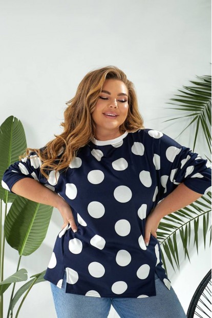 Світшот жіночий в горох, колір синій, 257R332