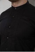 Рубашка мужская однотонная  -уценка, цвет черный, 186R2033-U-11 - фото № 4