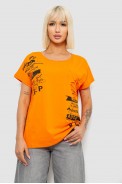 Футболка женская с принтом, цвет оранжевый, 244R2013-5 - фото № 0