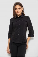 Рубашка женская однотонная  -уценка, цвет черный, 230R068-3-U-9 оптом - фото № 0