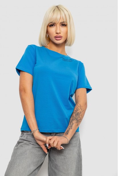 Футболка женская с принтом, цвет джинс, 244R1035-5