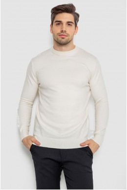 Свитер мужской однотонный  -уценка, цвет белый, 242R055-U-6